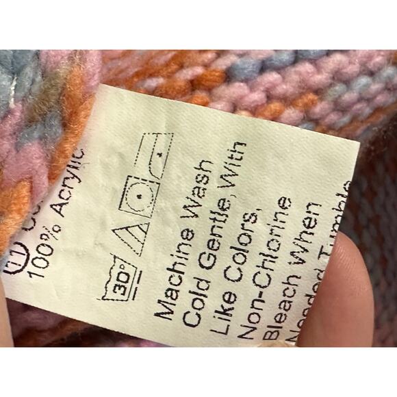 Shein pink blue orange stripes sweater size Small - Picture 4 of 12